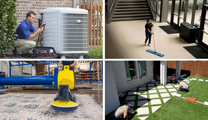 Collage of different industrial services