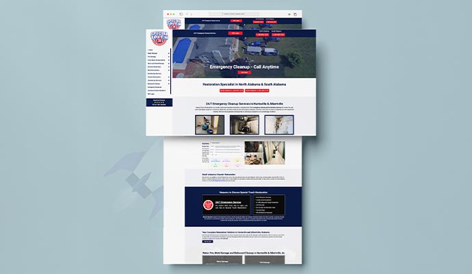 Special Touch Restoration Alabama website mockup